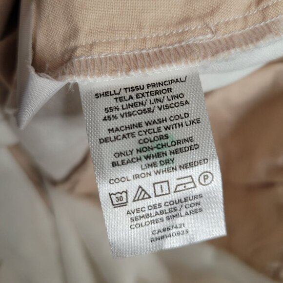 NWT Loft Women's Small Linen Viscose Blend Paperbag Waist Shorts White Flaw - Picture 5 of 7